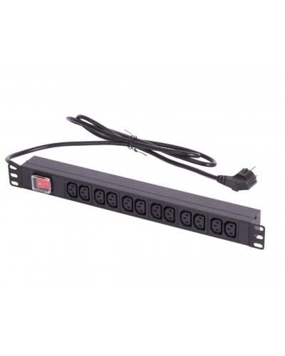 Блок электрических розеток 19 TLK TLK-RSA12-MTF-01-BK в Домодедово Блоки розеток Pintop.ru