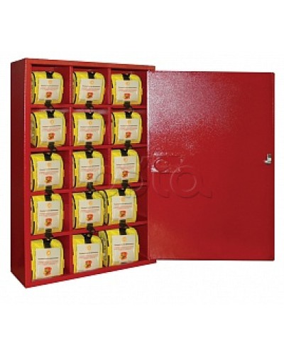 Футляр металлический секционный ПОЖТЕХНИКА ФМС-15 закрытый, красный в Домодедово Пожарные шкафы Pintop.ru