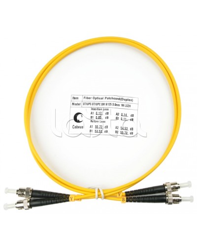 Шнур оптический duplex ST-ST 9/125 sm 1м LSZH Cabeus FOP(d)-9-ST-ST-1m в Домодедово Патч-корды оптические Pintop.ru