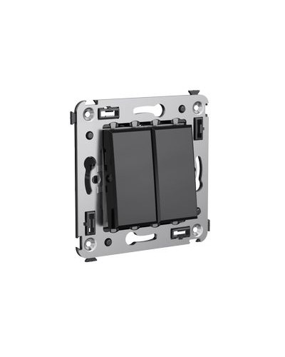 Выключатель двухклавишный в стену, Avanti, Черный квадрат DKC 4402104 в Домодедово Аксессуары для стоек и шкафов Pintop.ru