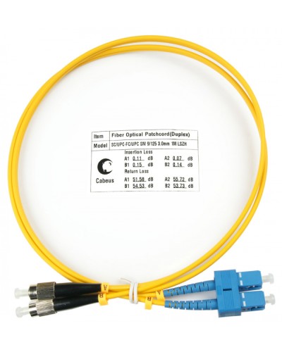 Шнур оптический duplex SC-FC 9/125 sm 1м LSZH Cabeus FOP(d)-9-SC-FC-1m в Домодедово Патч-корды оптические Pintop.ru