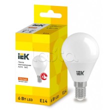 Лампа LED ALFA G45 шар 6Вт 230В 3000К E14 IEK (LLA-G45-6-230-30-E14)