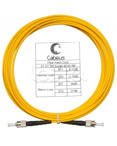 Шнур оптический simplex ST-ST 9/125 sm 7м LSZH Cabeus FOP(s)-9-ST-ST-7m в Домодедово Патч-корды оптические Pintop.ru