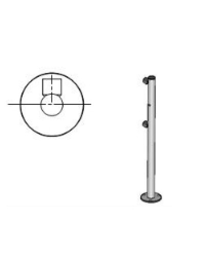 Стойка ограждения с отверстием под фиксатор 2 муфты L-образная, Oxgard Стойка ограждения с отверстием под фиксатор L-образная, 2 муфты слева (ВЗР 1996.09.52) в Домодедово Ограждения Pintop.ru