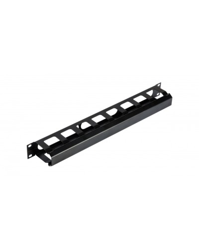 NIKOMAX (NMC-OK580C-1U-BK) - Кабельный органайзер NIKOMAX 19, 1U, глубина колец 58мм, металлический, скрышкой в Домодедово Кабельные органайзеры Pintop.ru