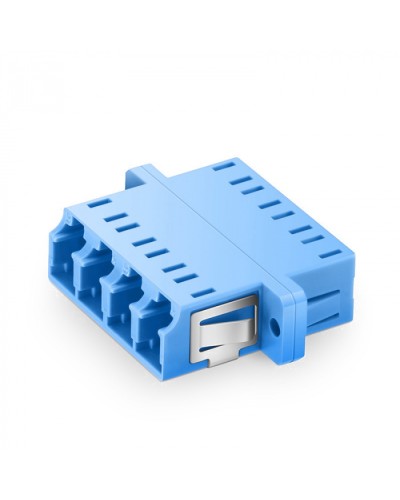 Оптический адаптер OS2, квадро LC, с фланцами, синий Eurolan (36A-S2-4L-02BU) в Домодедово Проходные адаптеры и розетки оптические Pintop.ru