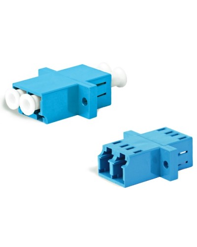 Адаптер оптический проходной LC/UPC-LC/UPC, SM, duplex, корпус пластиковый, синий, белые колпачки LC/UPC-LC/UPC Hyperline FA-P11Z-DLC/DLC-N/WH-BL в Домодедово Проходные адаптеры и розетки оптические Pintop.ru