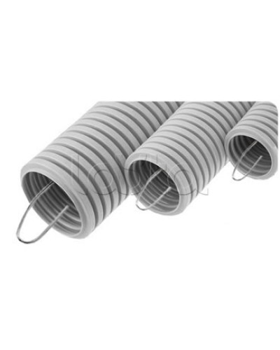 NR075 Усиленная двустен. труба ПНД гибкая, тип 750, SN24, с зондом, D75мм (50м) цвет красный Экопласт (821075) в Домодедово Труба гофрированная Pintop.ru