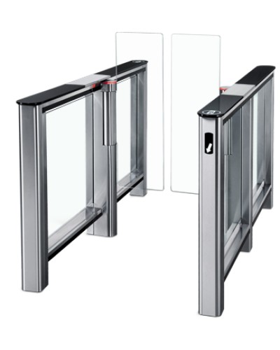 Турникет PERCo-ST-01 с крышками из закал. стекла с центральной вставкой из нерж. стали со створками Створки шириной 475 в Домодедово Турникеты Pintop.ru