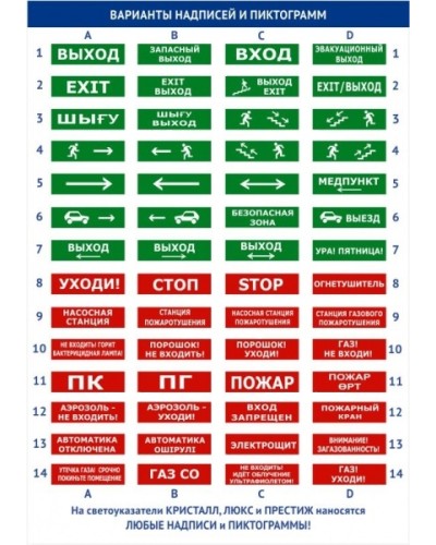 Оповещатель световое табло со встроенной сиреной Электротехника и Автоматика КРИСТАЛЛ-12-К Газ, уходи в Домодедово Оповещатели Pintop.ru