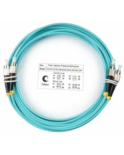 Шнур оптический duplex FC-FC 50/125 mm OM3 7м LSZH Cabeus FOP-50-FC-FC-7m в Домодедово Патч-корды и пигтейлы Pintop.ru