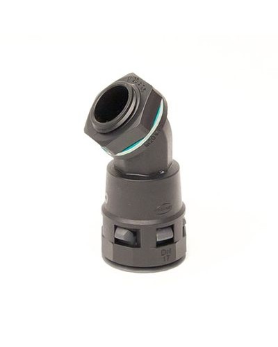 Монтажный комплект муфта 45 грд. труба-коробка DN 12 мм, М16х1,5, полиамид, цвет черный DKC PACL12M16N в Домодедово Повороты, муфты, тройники Pintop.ru