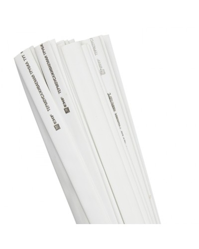 Термоусаживаемая трубка ТУТ нг 12/6 белая в отрезках по 1м EKF PROxima (tut-12-w-1m) в Домодедово Аксессуары для кабель-канала Pintop.ru