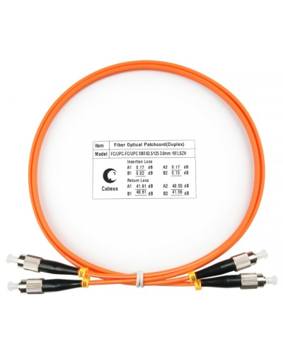 Шнур оптический duplex FC-FC 62,5/125 mm 1м LSZH Cabeus FOP-62-FC-FC-1m в Домодедово Патч-корды оптические Pintop.ru