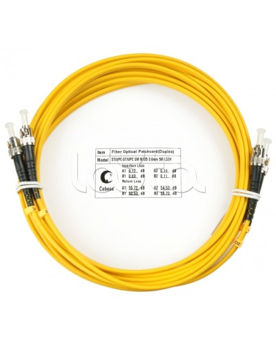 Шнур оптический duplex ST-ST 9/125 sm 5м LSZH Cabeus FOP(d)-9-ST-ST-5m в Домодедово Патч-корды оптические Pintop.ru