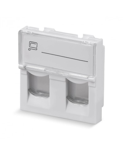 Вставка 45x45 (Mosaic) для 2 модулей формата Keystone Jack (арт.078610) Cabeus (FP-L-45-2M) в Домодедово Модули Keystone Pintop.ru