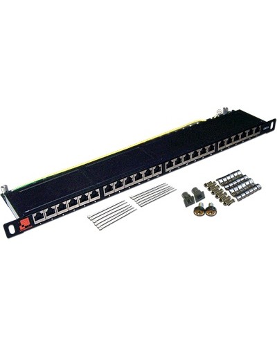 Патч-панель 19, 24 порта RJ-45, категория 6, STP, 0.5U, компактная LANMASTER LAN-PPC24S6 в Домодедово Патч панель Pintop.ru