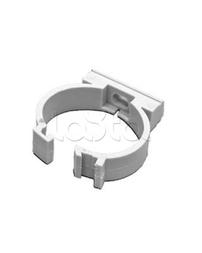 Держатель с защелкой для гофрированной или жесткой гладкой трубы D20 мм, цвет чёрный Экопласт 41620BL в Домодедово Держатели, клипсы, скобы Pintop.ru