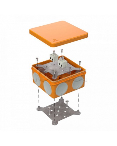 Коробка огнестойкая для о/п двухкомпонентная 60-0300-FR2.5-4 Е15-Е120 100х100х50 Промрукав (60-0300-FR2.5-4) в Домодедово Огнестойкие кабельные линии Pintop.ru