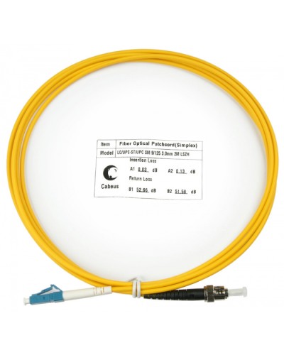 Шнур оптический simplex LC-ST 9/125 sm 2м LSZH Cabeus FOP(s)-9-LC-ST-2m в Домодедово Патч-корды оптические Pintop.ru