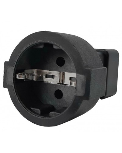 Адаптер переходной, розетка Schuko - вилка C20, 220В, 16А, черный LANMASTER (LAN-PPS/20-BK) в Домодедово Проходные адаптеры и розетки оптические Pintop.ru