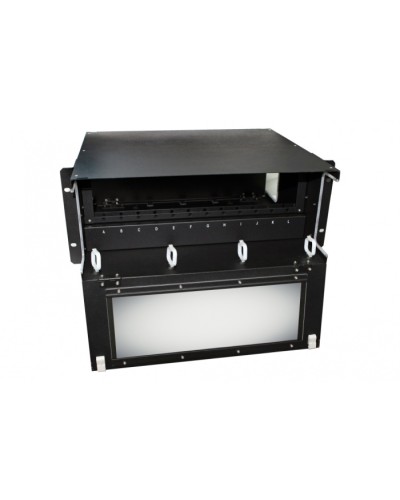 Патч-панель 19” универсальная Hyperline FO-19BX-4U-F2-12xSLT-W120H32-EMP в Домодедово Кросс оптический Pintop.ru