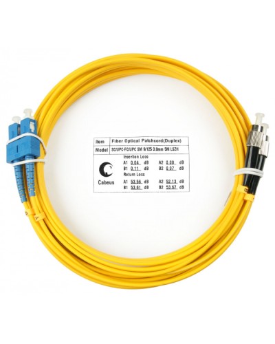 Шнур оптический duplex SC-FC 9/125 sm 5м LSZH Cabeus FOP(d)-9-SC-FC-5m в Домодедово Патч-корды оптические Pintop.ru