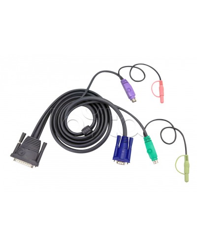 КВМ-кабель с интерфейсами передачи звука, PS/2, VGA (3м) ATEN 2L-1703P в Домодедово Видеоусилители, Модуляторы, Делители Pintop.ru