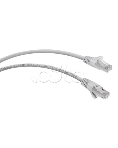 Патч-корд FTP, категория 5е, 2 м, LSZH, экранированный, серый Cabeus PC-FTP-RJ45-Cat.5e-2m-LSZH в Домодедово Патчкорды (медные) Pintop.ru
