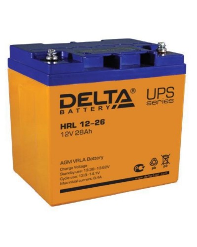 Аккумулятор свинцово-кислотный Delta HRL АКБ 12 - 26 в Домодедово Электротехническое оборудование Pintop.ru