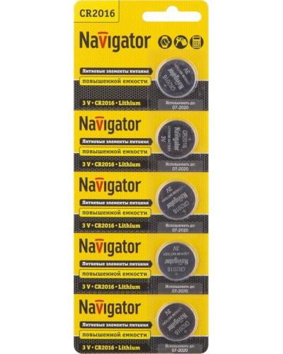 Элемент питания Navigator 94 763 NBT-CR2016-BP5 в Домодедово Электротехническое оборудование Pintop.ru