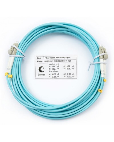 Патч-корд оптический MM 50/125 LC-LC (5м) LSZH duplex OM3 Cabeus FOP-50-LC-LC-5m в Домодедово Патч-корды и пигтейлы Pintop.ru