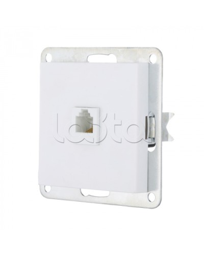 Розетка телефонная RJ-12 с накладкой (белый) LK 80 Экопласт (845504-1) в Домодедово Розетки компьютерные и телефонные Pintop.ru