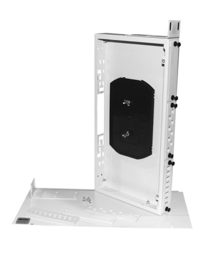 Бокс оптический универсальный 19, от 8 до 24 портов (SC, duplex LC, ST, FC), со сплайс пластиной, без пигтейлов и проходных адаптеров Hyperline FO-19R-1U-3xSLT-W140H42-24UN-GY в Домодедово Кросс оптический Pintop.ru