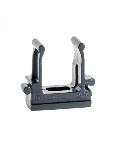 CF16G Держатель (клипса), без галогена, для труб D16мм, цвет чёрный (50шт)Экопласт (41716-50HF-BL) в Домодедово Держатели, клипсы, скобы Pintop.ru