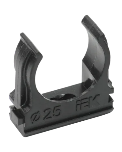 Держатель с защёлкой CF25 черный IEK (CTA10D-CF25-K02-100) в Домодедово Держатели, клипсы, скобы Pintop.ru