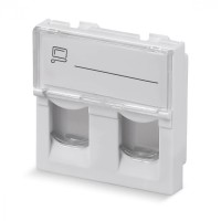 Вставка 45x45 (Mosaic) для 2 модулей формата Keystone Jack (арт.078610) Cabeus (FP-L-45-2M)