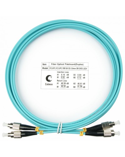 Шнур оптический duplex FC-FC 50/125 mm OM3 3м LSZH Cabeus FOP-50-FC-FC-3m в Домодедово Патч-корды и пигтейлы Pintop.ru
