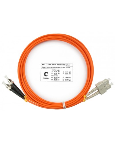 Шнур оптический duplex SC-ST 62,5/125 mm 3м LSZH Cabeus FOP-62-SC-ST-3m в Домодедово Патч-корды оптические Pintop.ru