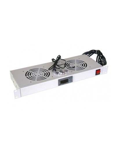 Модуль вентиляторный с термостатом 19 1U с 2-мя вентиляторами REXANT 04-2604 в Домодедово Вентиляторные модули Pintop.ru