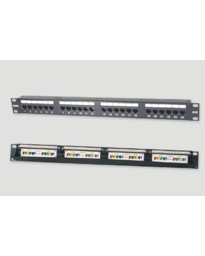 Патч-панель 19, 1U, 24xRJ45 категория 6 Eurolan (27B-U6-24BL) в Домодедово Патч панель Pintop.ru