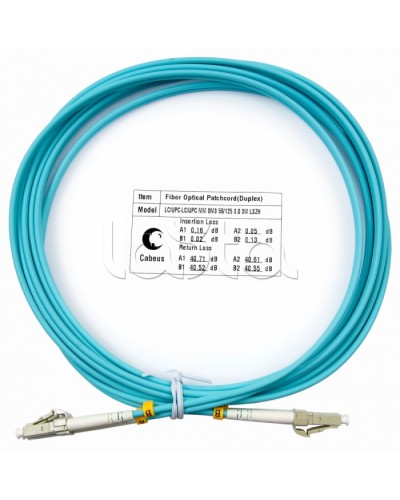 Патч-корд волоконно-оптический MM 50/125 duplex LC-LC LSZH (3м) Cabeus FOP-50-LC-LC-3m в Домодедово Патч-корды оптические Pintop.ru