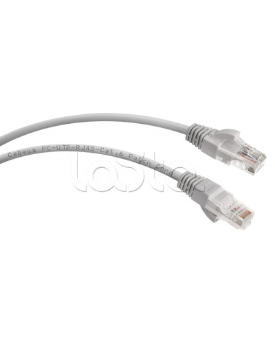 Патч-корд UTP, категория 6, 10 м, неэкранированный, серый Cabeus PC-UTP-RJ45-Cat.6-10m в Домодедово Патчкорды (медные) Pintop.ru