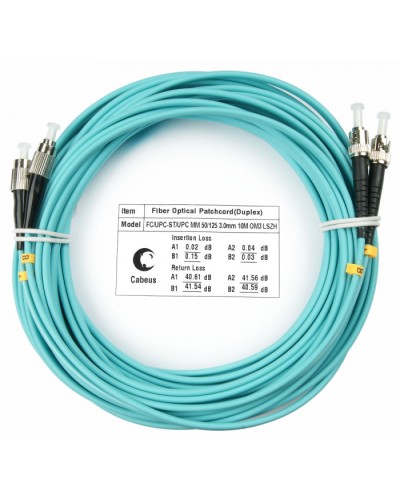 Шнур оптический duplex FC-ST 50/125 mm OM3 20м LSZH Cabeus FOP-50-FC-ST-20m в Домодедово Патч-корды и пигтейлы Pintop.ru