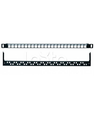 Коммутационная панель 19” наборная, UTP, 0,5U, 24 порта, черный Eurolan (27B-00-24-05BL) в Домодедово Патч панель Pintop.ru