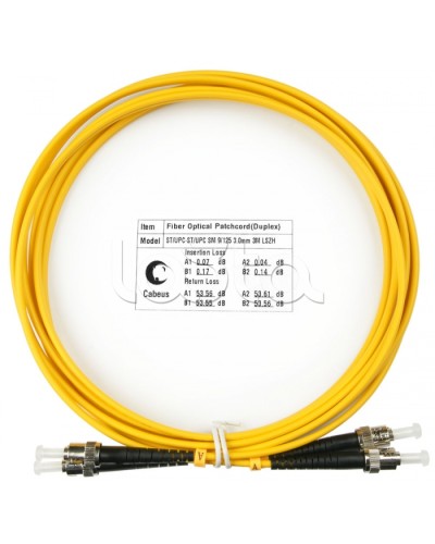 Шнур оптический duplex ST-ST 9/125 sm 3м LSZH Cabeus FOP(d)-9-ST-ST-3m в Домодедово Патч-корды оптические Pintop.ru