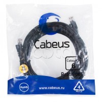 Патч-корд UTP, категория 6, 5 м, неэкранированный, черный Cabeus PC-UTP-RJ45-Cat.6-5m-BK