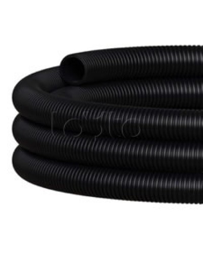 NR110 Двустен. труба ПНД гибкая откр. прокладки, SN12, с зондом, D110мм (50м) чёрн. Экопласт (801110HFR-UF-BL) в Домодедово Труба гофрированная Pintop.ru