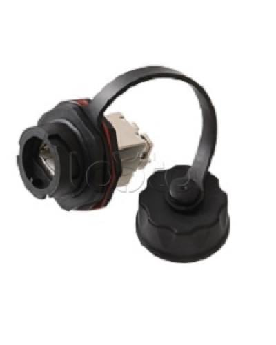 Индустриальный модуль-вставка NIKOMAX, Кат.6a (Класс Ea), 500МГц, RJ45/8P8C, 110/KRONE, T568A/B, экранированный, IP67, с защитной крышкой, черный NIKOMAX (NMC-KJSA2-IS-BK) в Домодедово Модули Keystone Pintop.ru