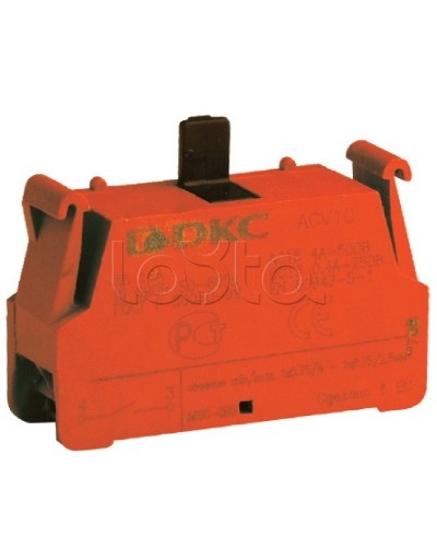 Блок контактный с клеммным безвинтовым зажимом, нормально-открытый DKC ACV10 в Домодедово Клеммные колодки Pintop.ru